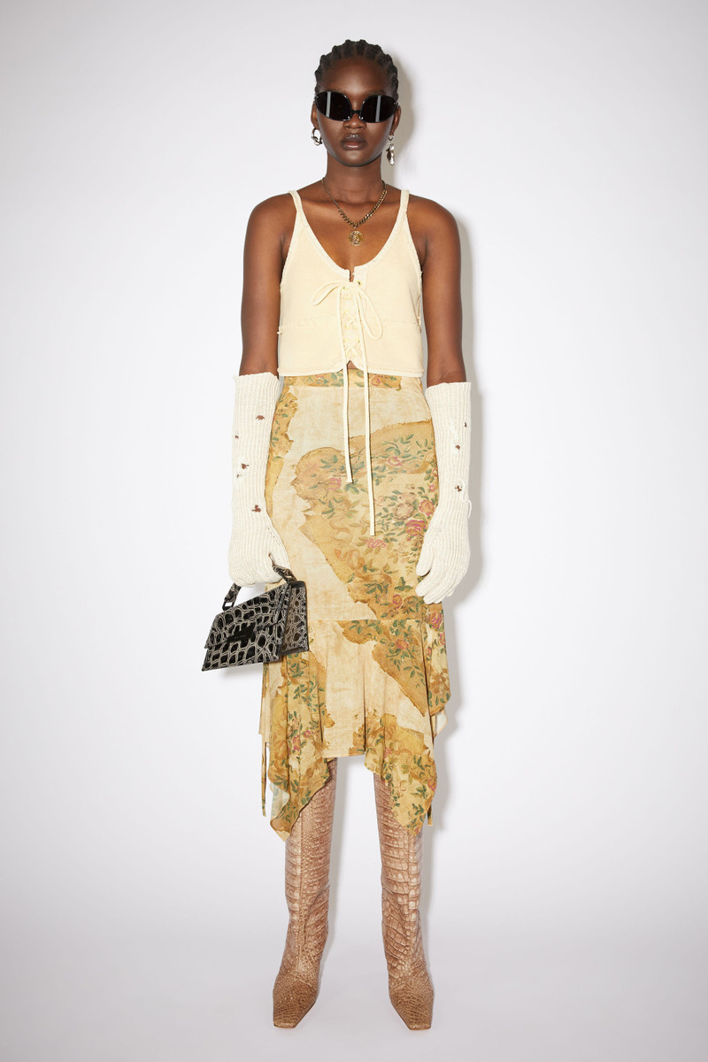 Acne Studios Asymmetric carpet print skirt - Beige/ecru outlook
