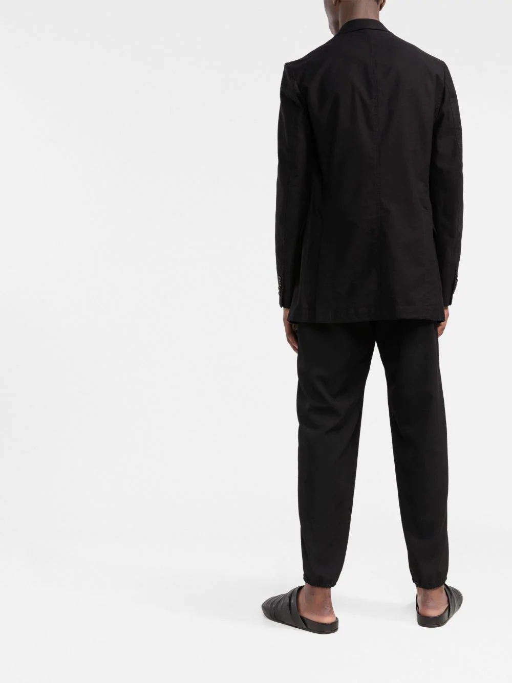 gathered-detail elasticated-waistband trousers - 4