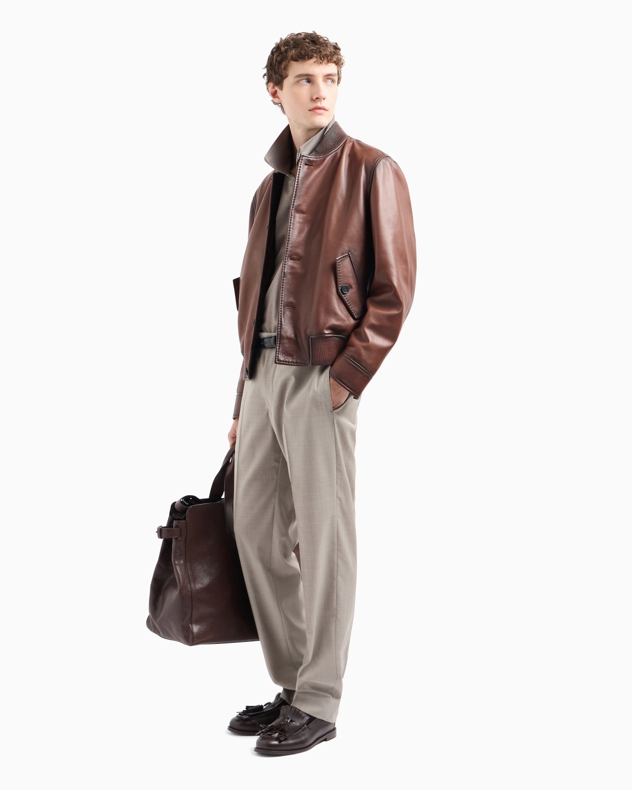 BLOUSON IN SUPPLE NAPPA LAMBSKIN WITH SHADING - 2