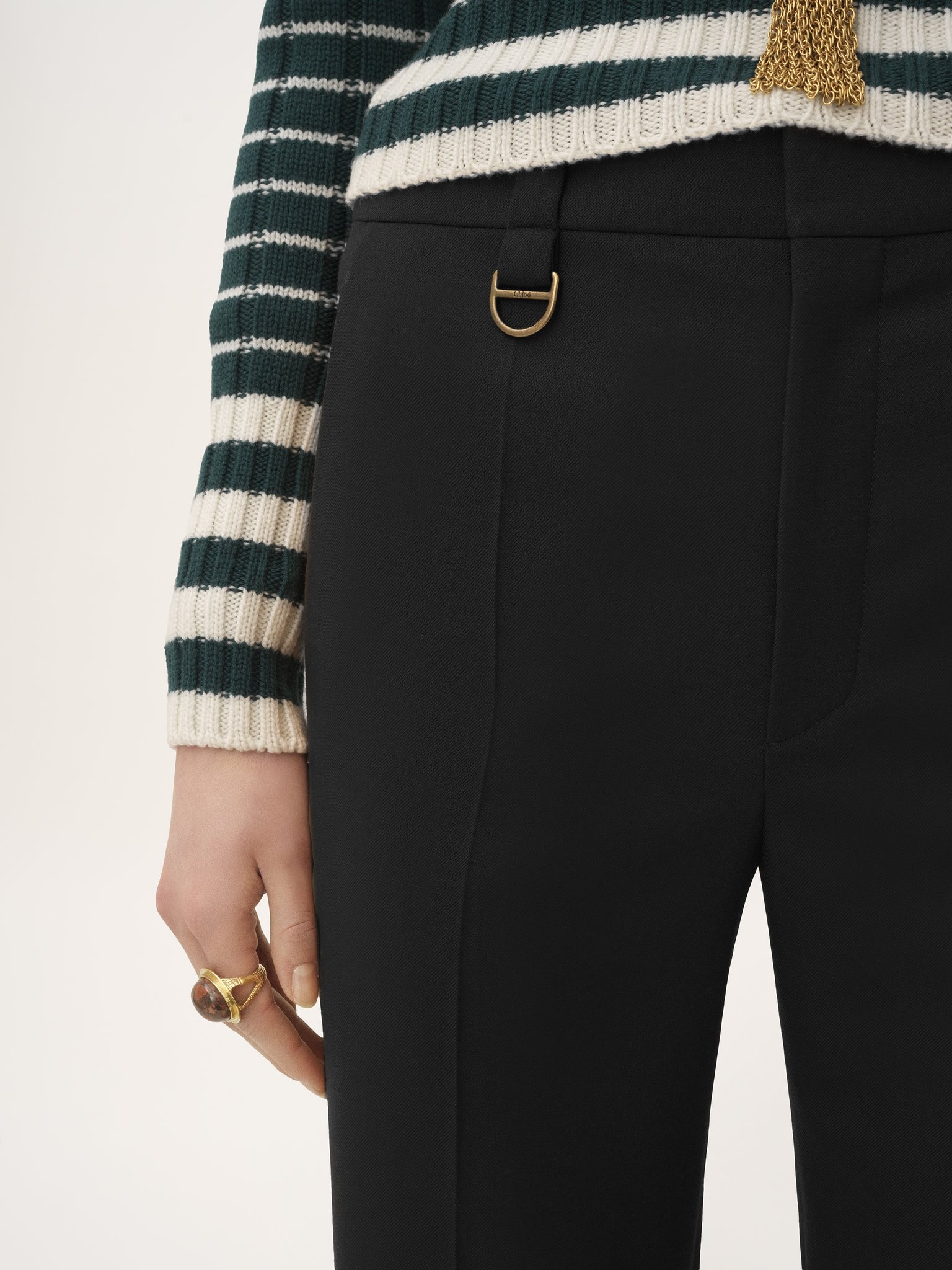 BOYISH TAILORED PANTS IN WOOL GRAIN DE POUDRE - 6