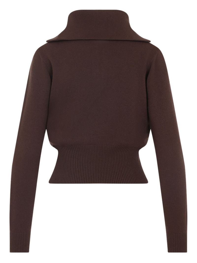 Miu Miu high-neck zip-up sweater outlook