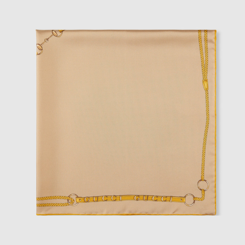 GUCCI Printed silk twill carré outlook