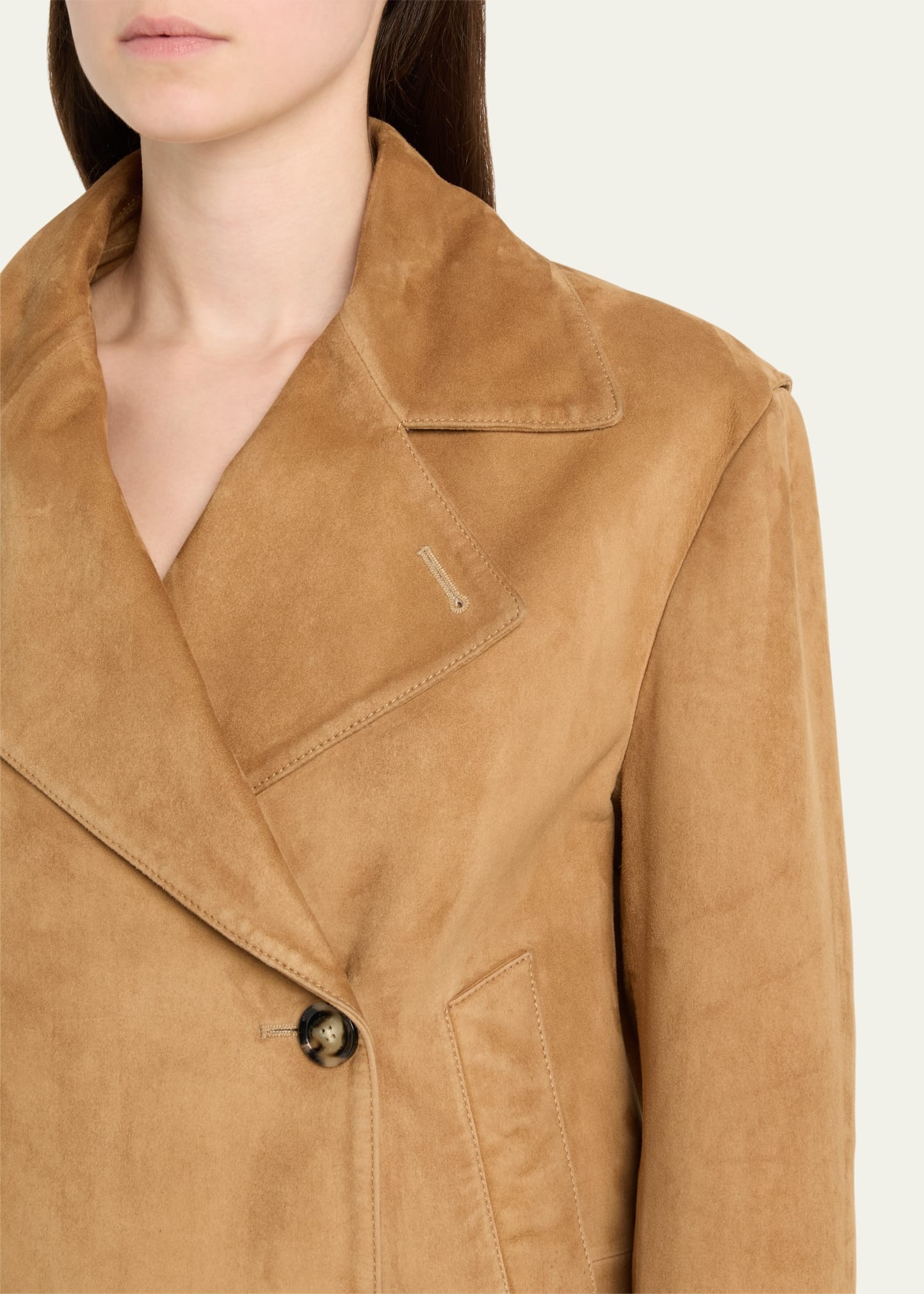 Nola Double-Breasted Suede Jacket - 5