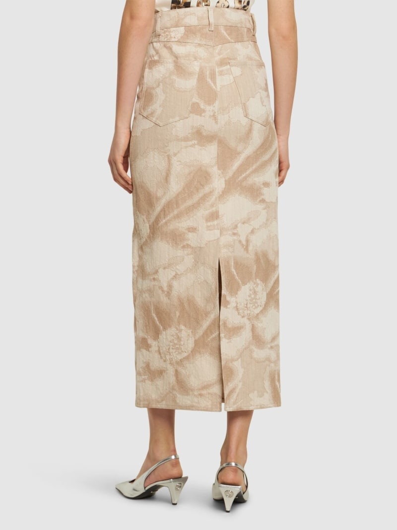 Printed cotton blend midi skirt - 3