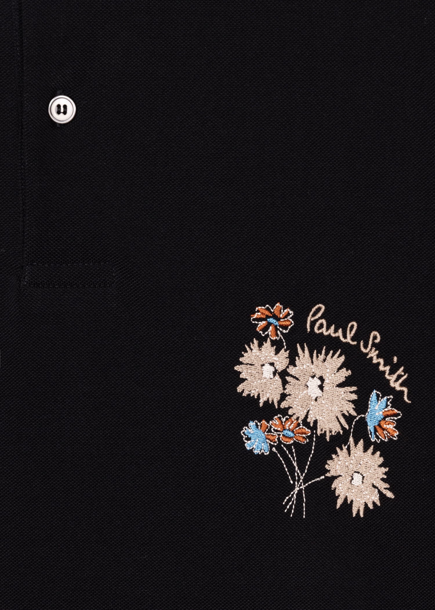 Embroidered Flower Polo Shirt - 2