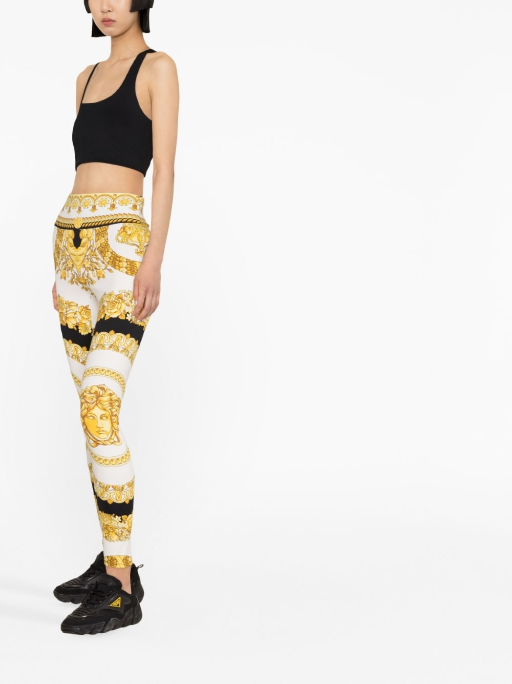 Barocco-print leggings - 4