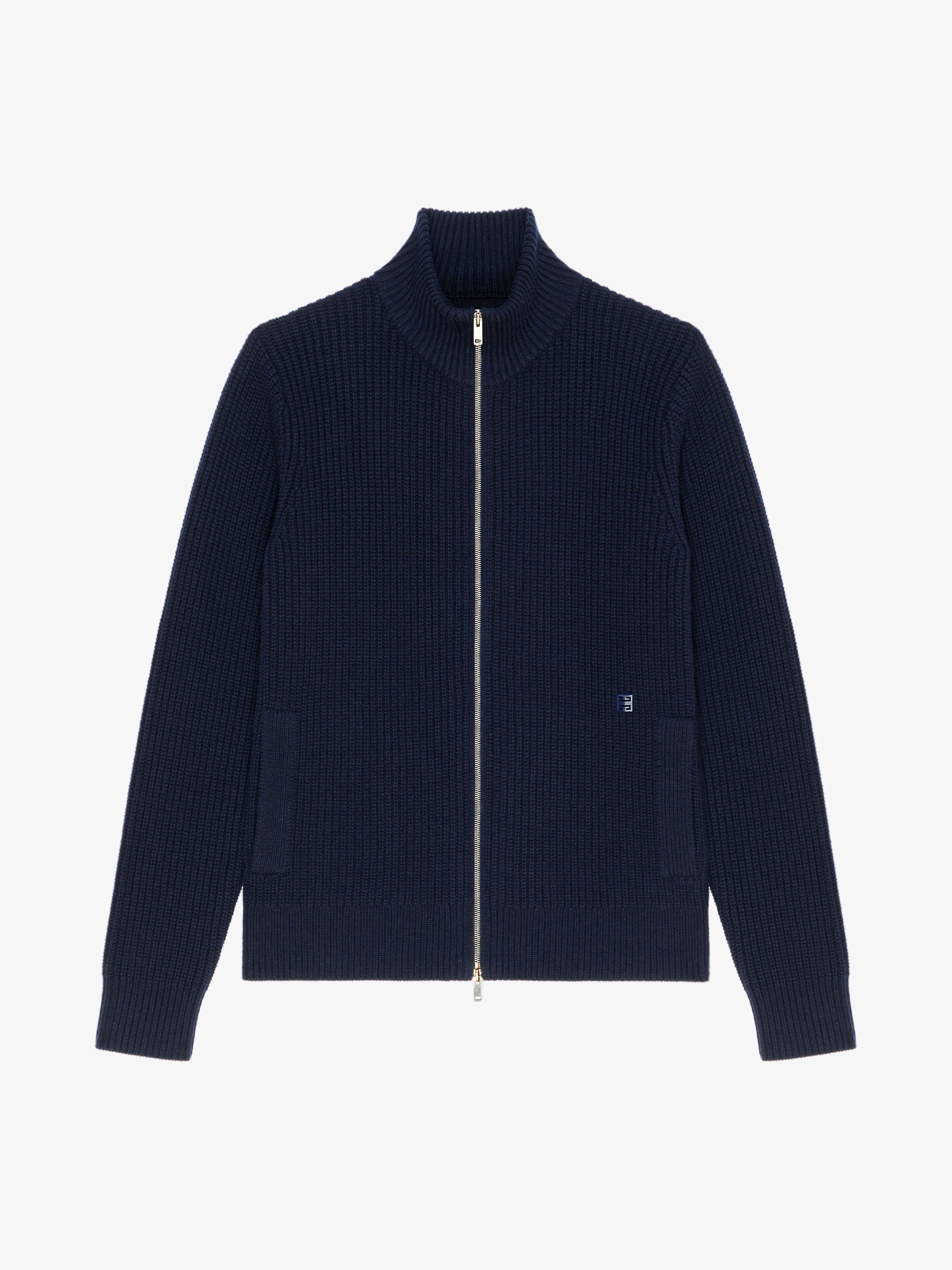ZIPPED CARDIGAN IN WOOL AND CASHMERE - 1