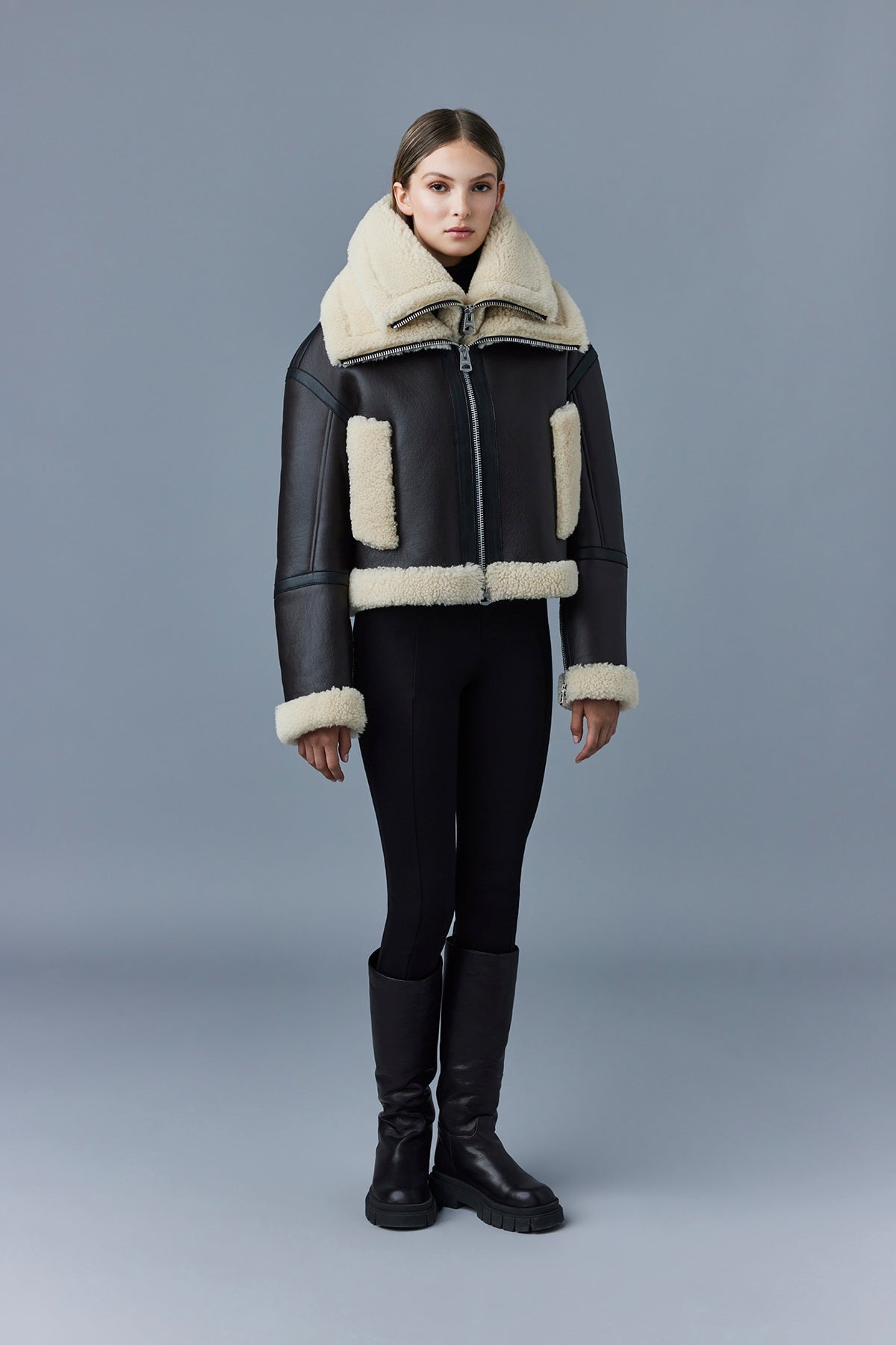 PENELOPA Sheepskin jacket with double collar - 3