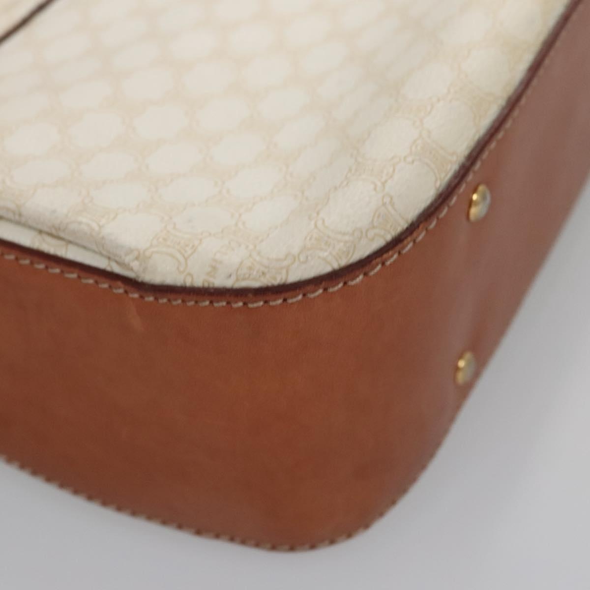 CELINE Macadam Canvas Hand Bag Pvc Leather White - 16