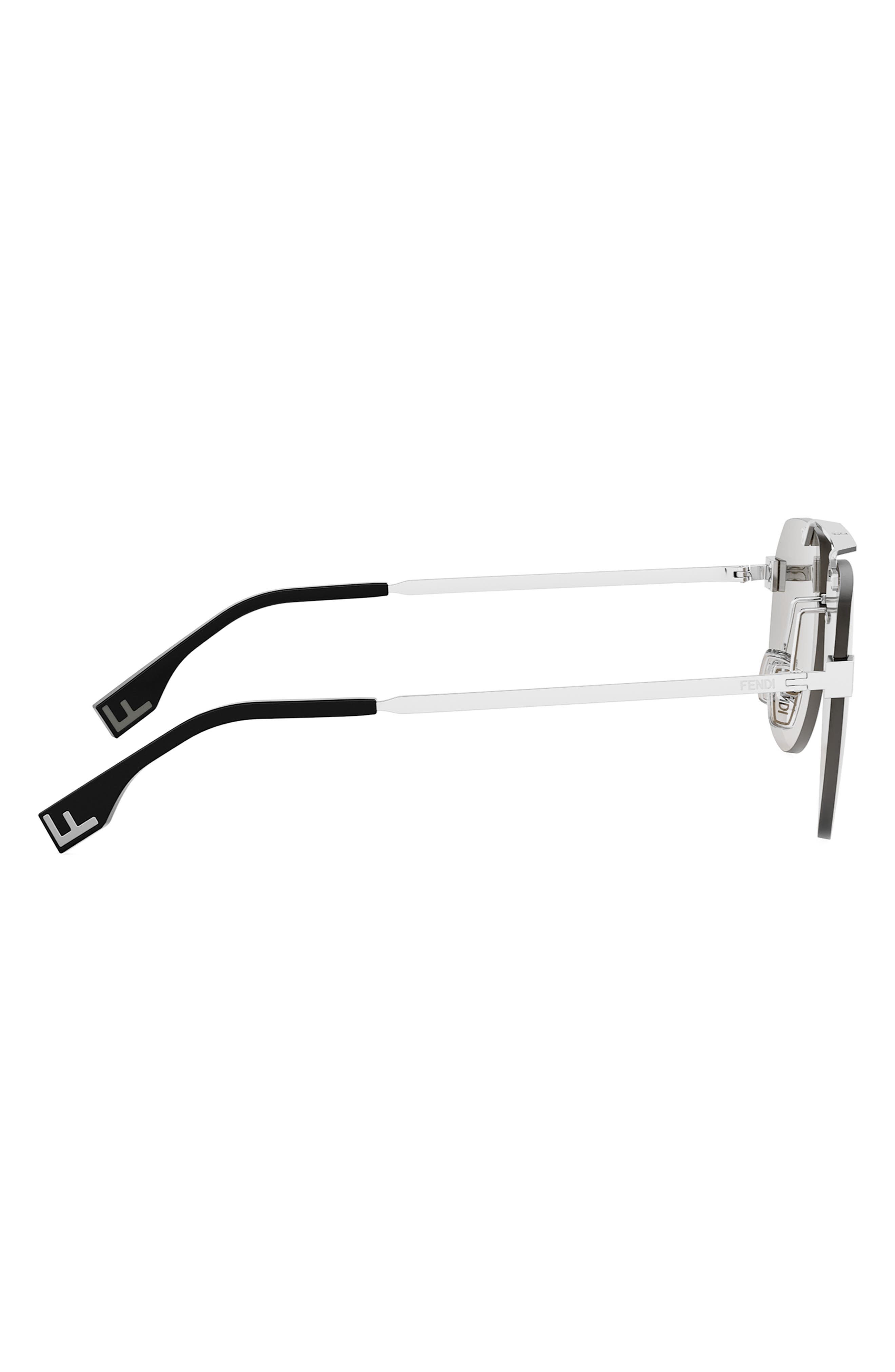 'Fendi Sky 61mm Pilot Sunglasses in Shiny Palladium /Brown at Nordstrom - 8