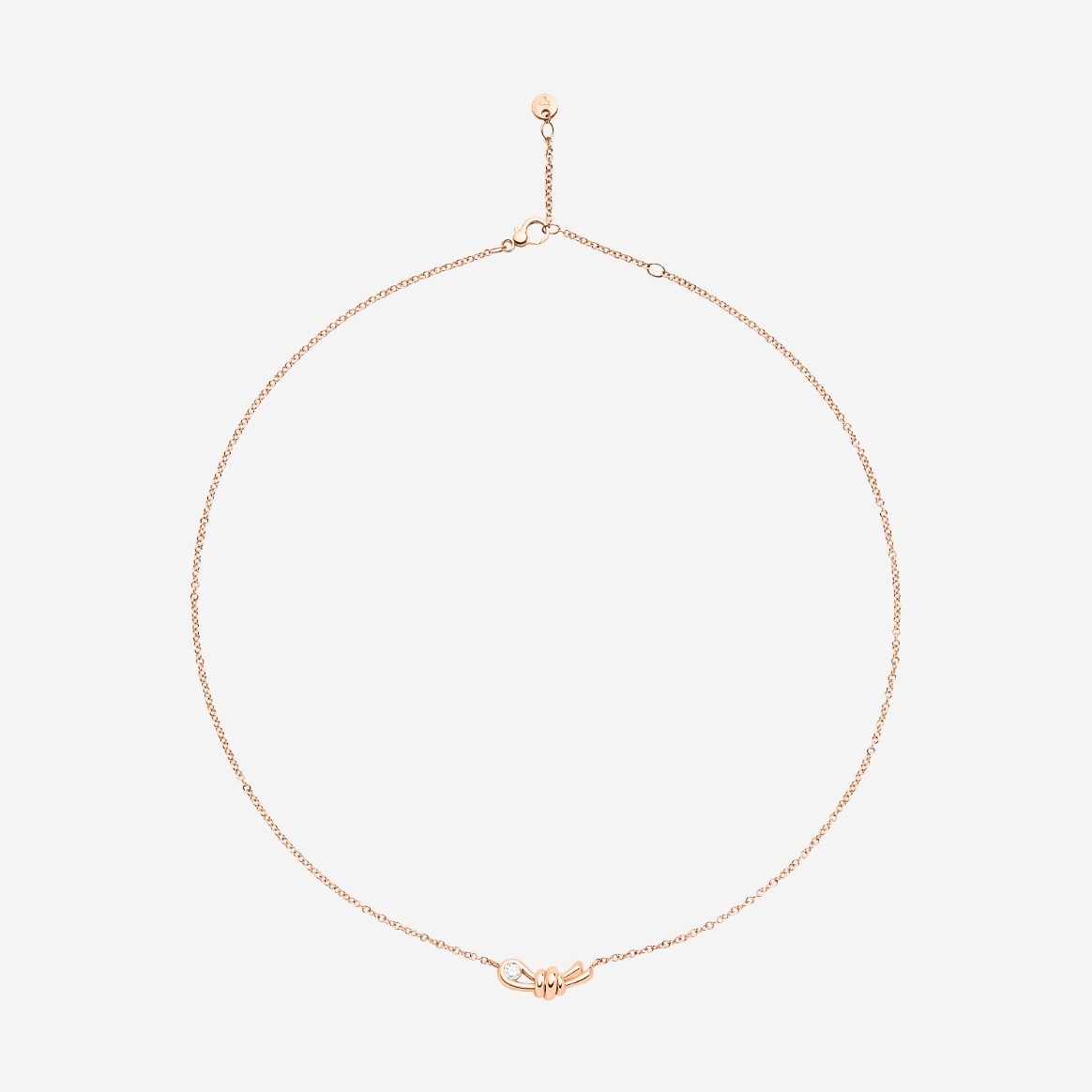 Rose Gold & White Diamond Nodo Necklace - 1