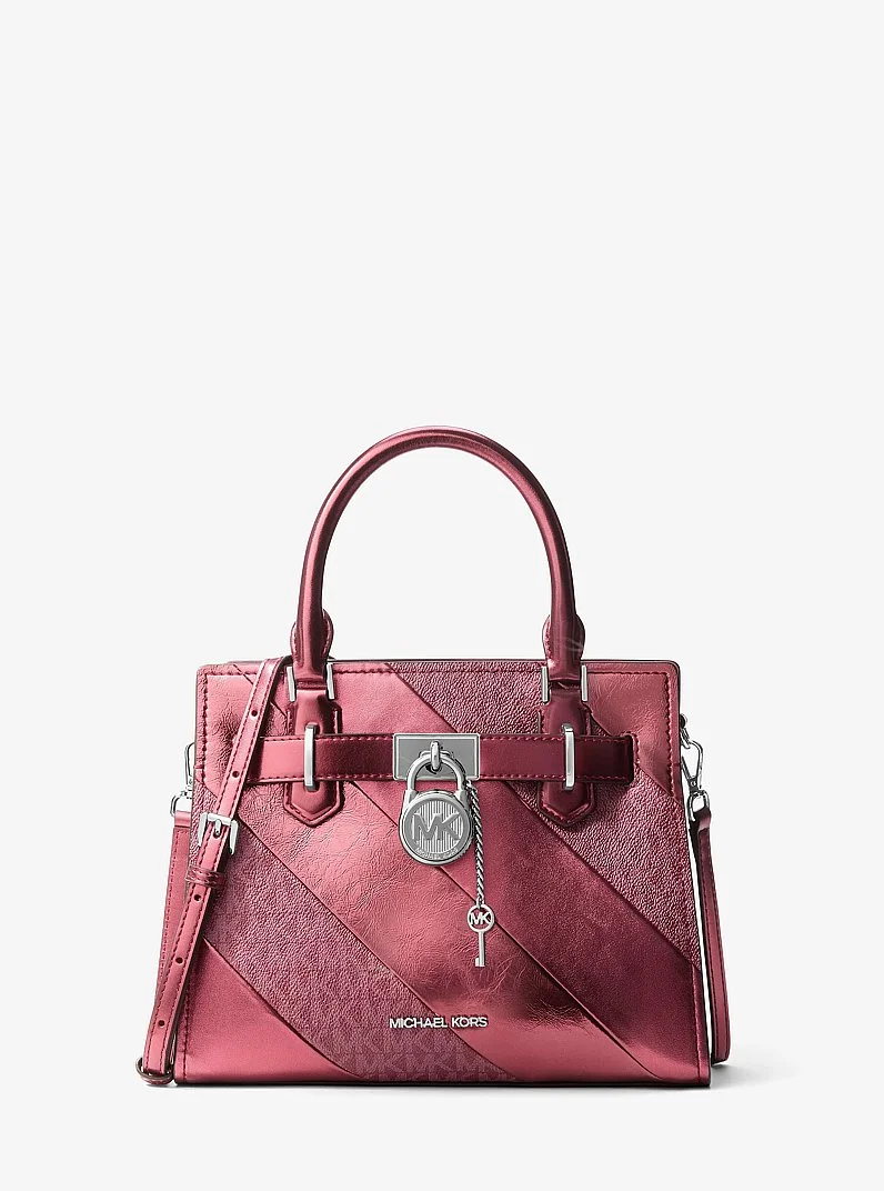 Landon Small Metallic and Signature Logo Satchel - 1