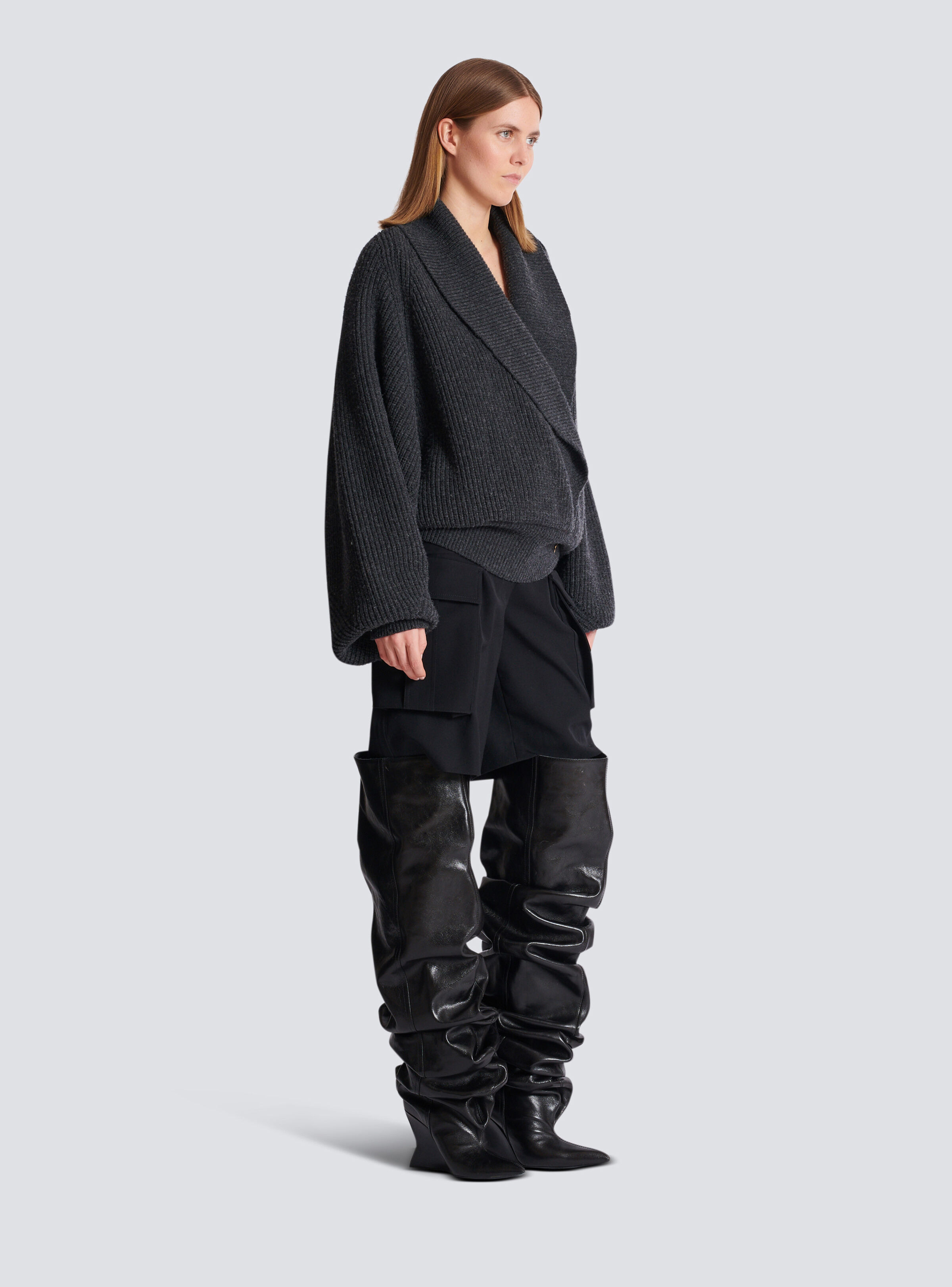 Oversized wrap knit jumper - 3