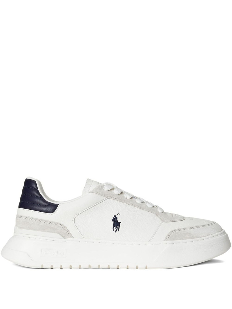 leather low-top lace-up sneakers 1