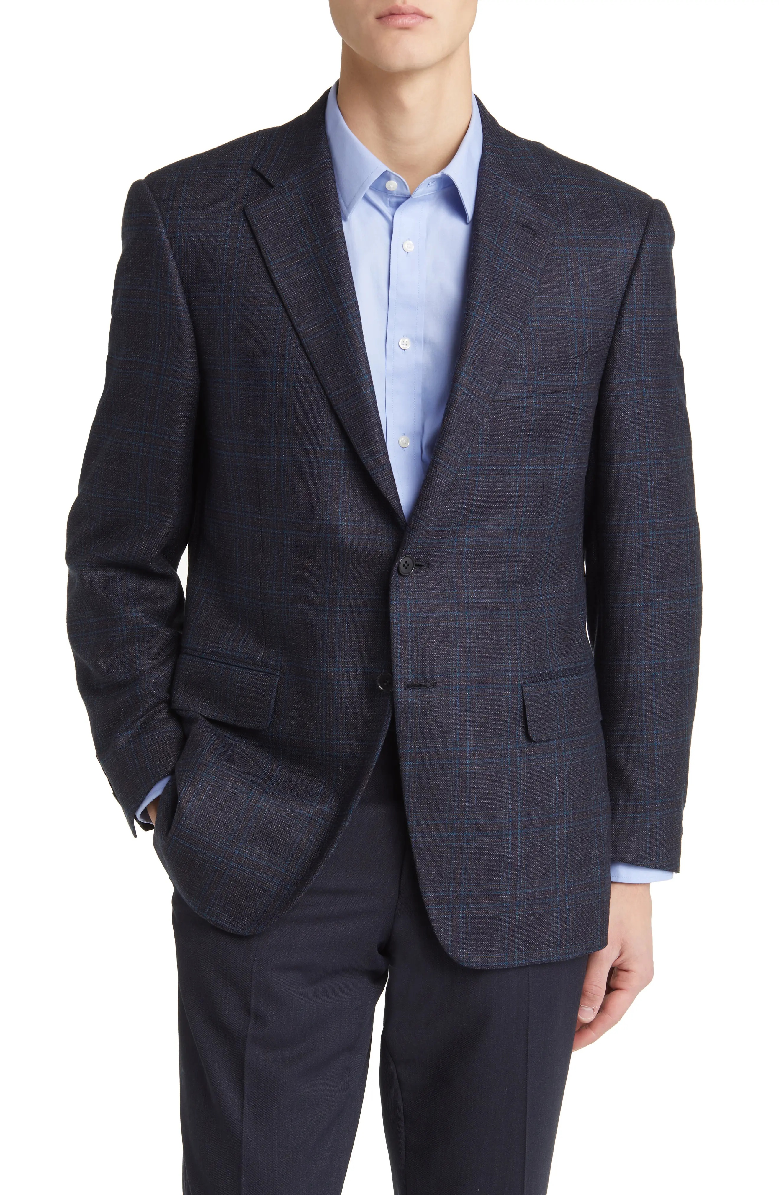 Siena Regular Fit Plaid Silk & Wool Sport Coat - 1