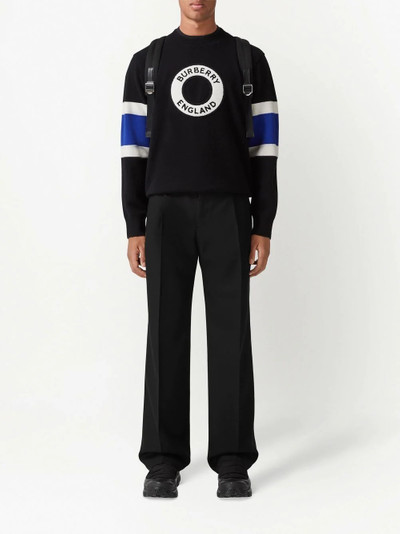 Burberry logo graphic appliqué jumper outlook