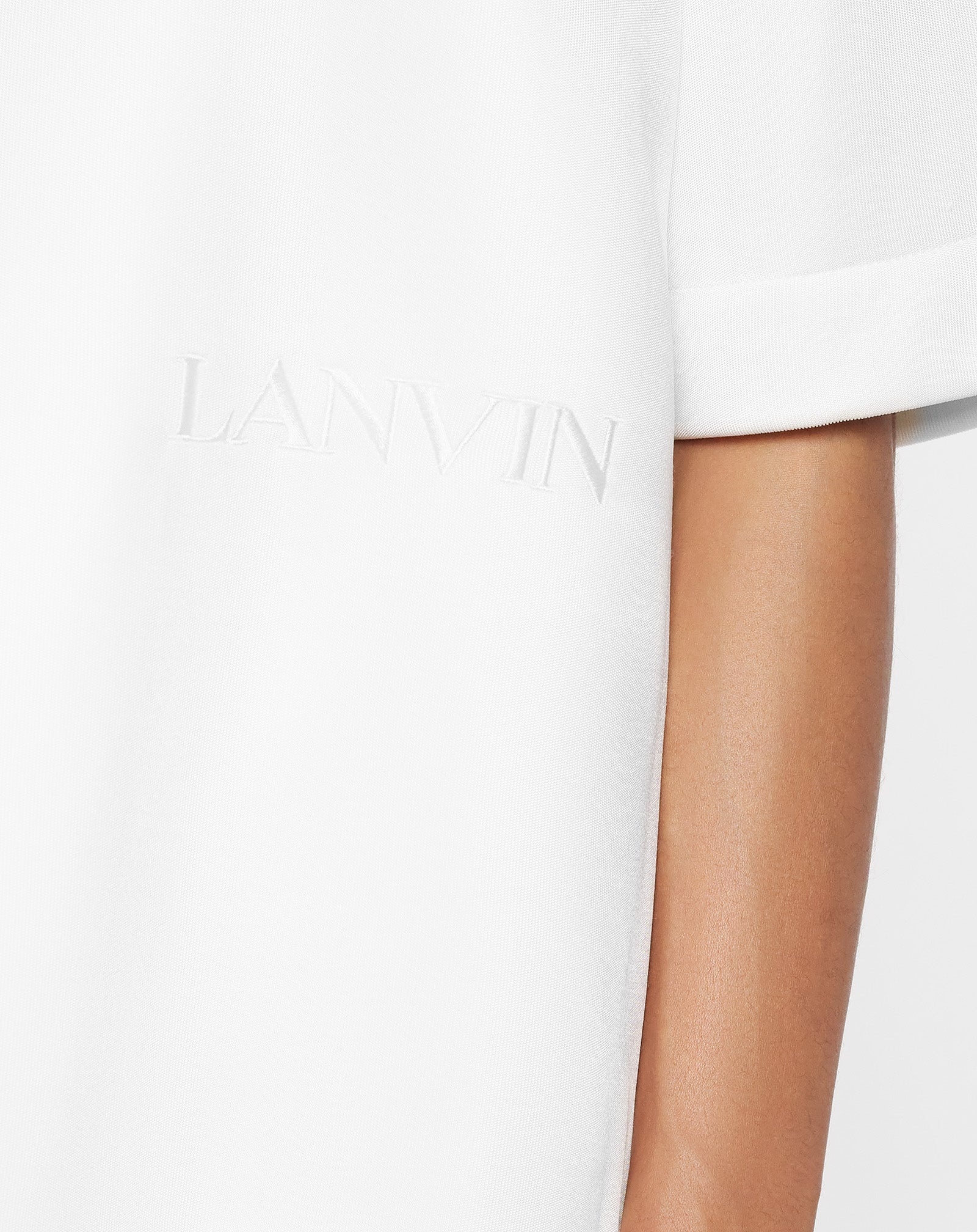 RELAXED FIT LANVIN LOGO TEE IN GLOSSY DOUBLE JERSEY - 5