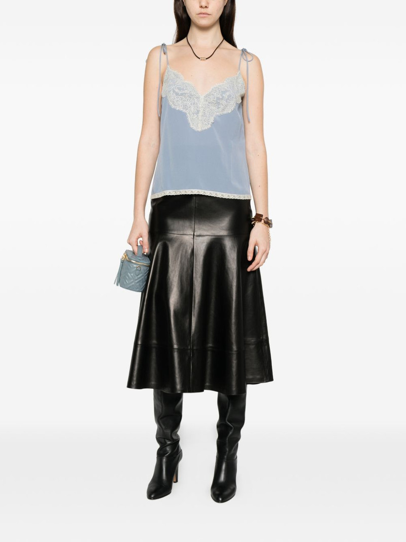 Valentino lace-trim V-neck top outlook