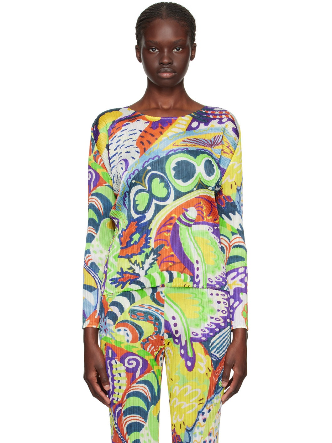 Pleats Please Issey Miyake Multicolor Snowrunner Long Sleeve T