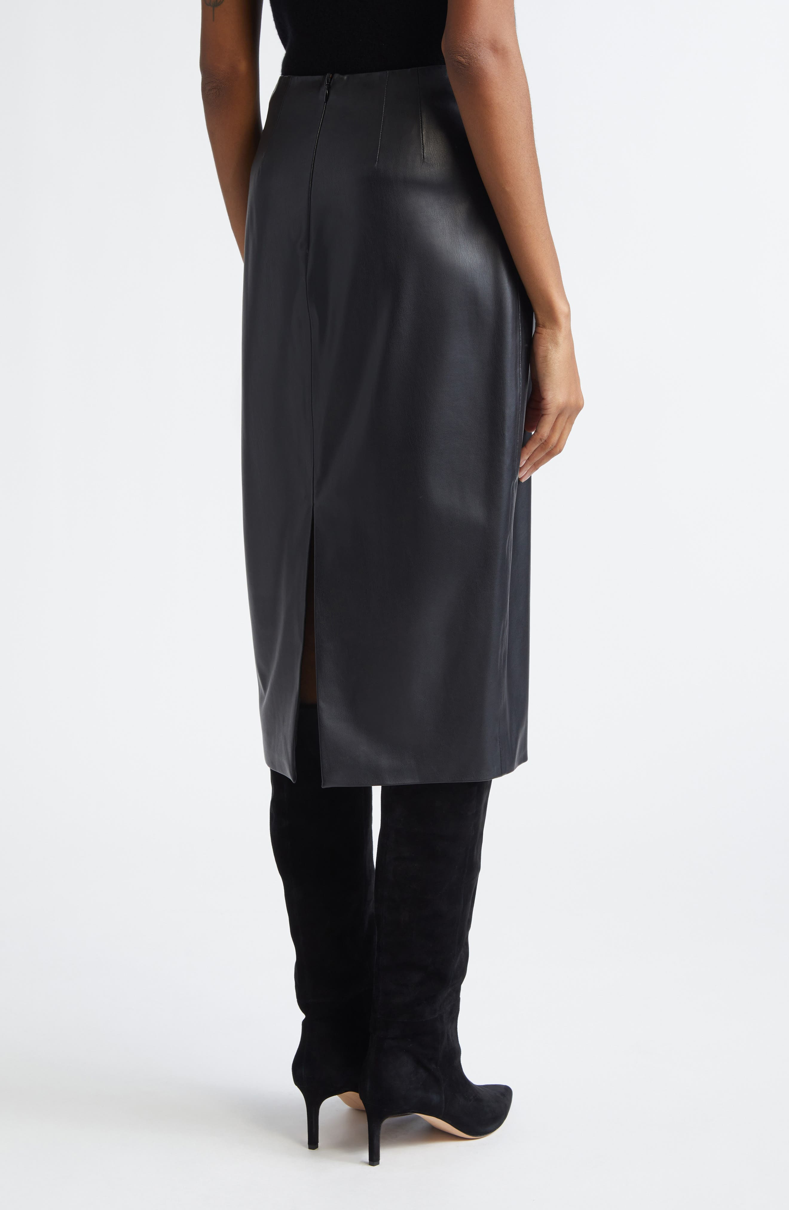 Veronica Beard Holmes Faux Leather Pencil Skirt in Black at Nordstrom - 2