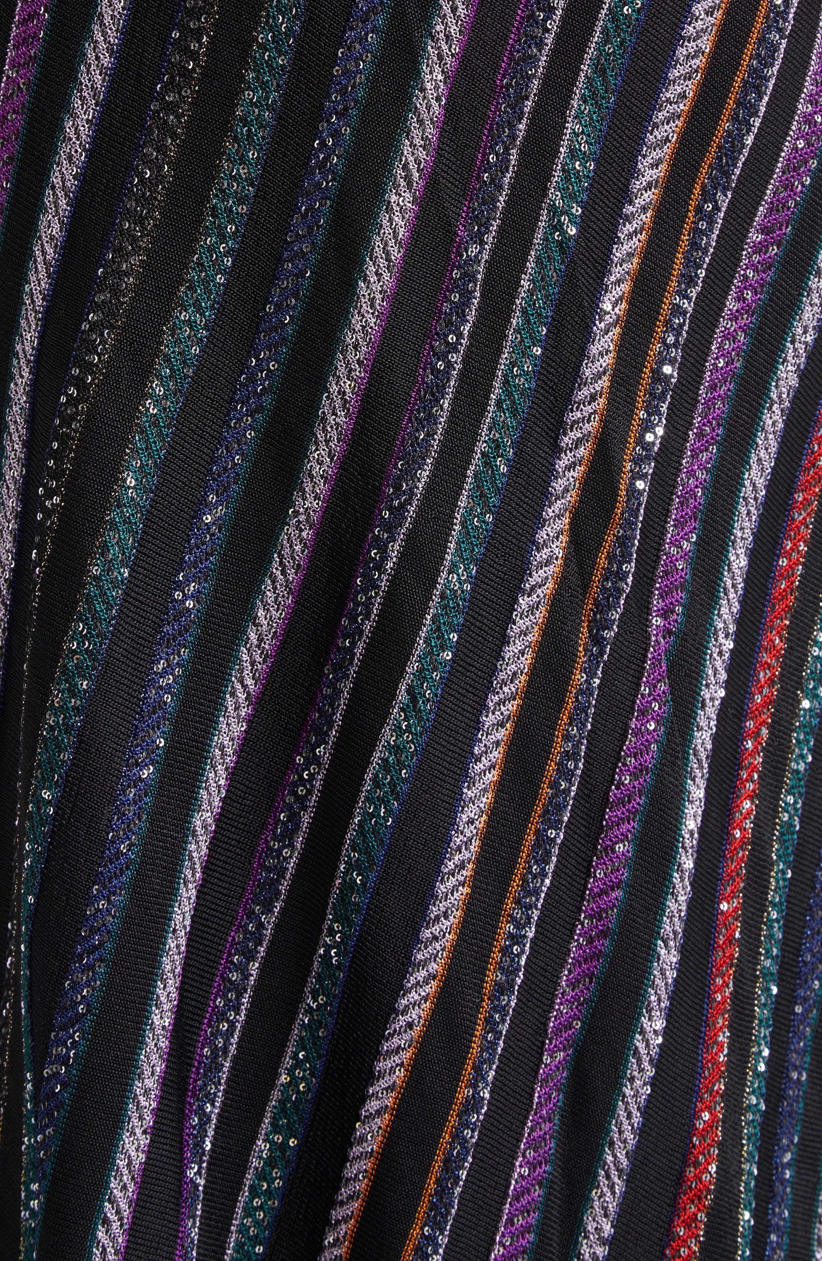Missoni Sequin Stripe Metallic Knit Dress in Purple Black Orange Multi at Nordstrom - 6