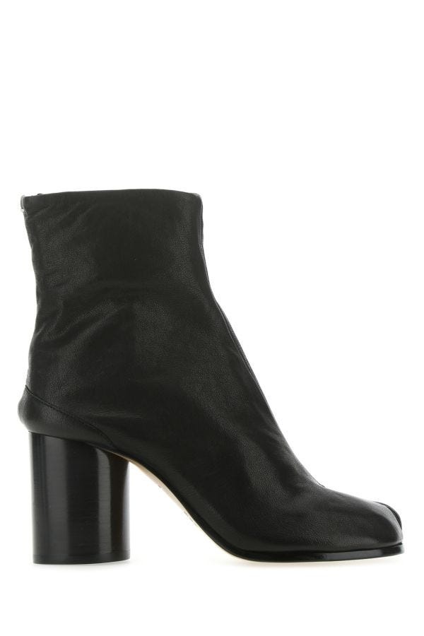 Black leather Tabi ankle boots - 1