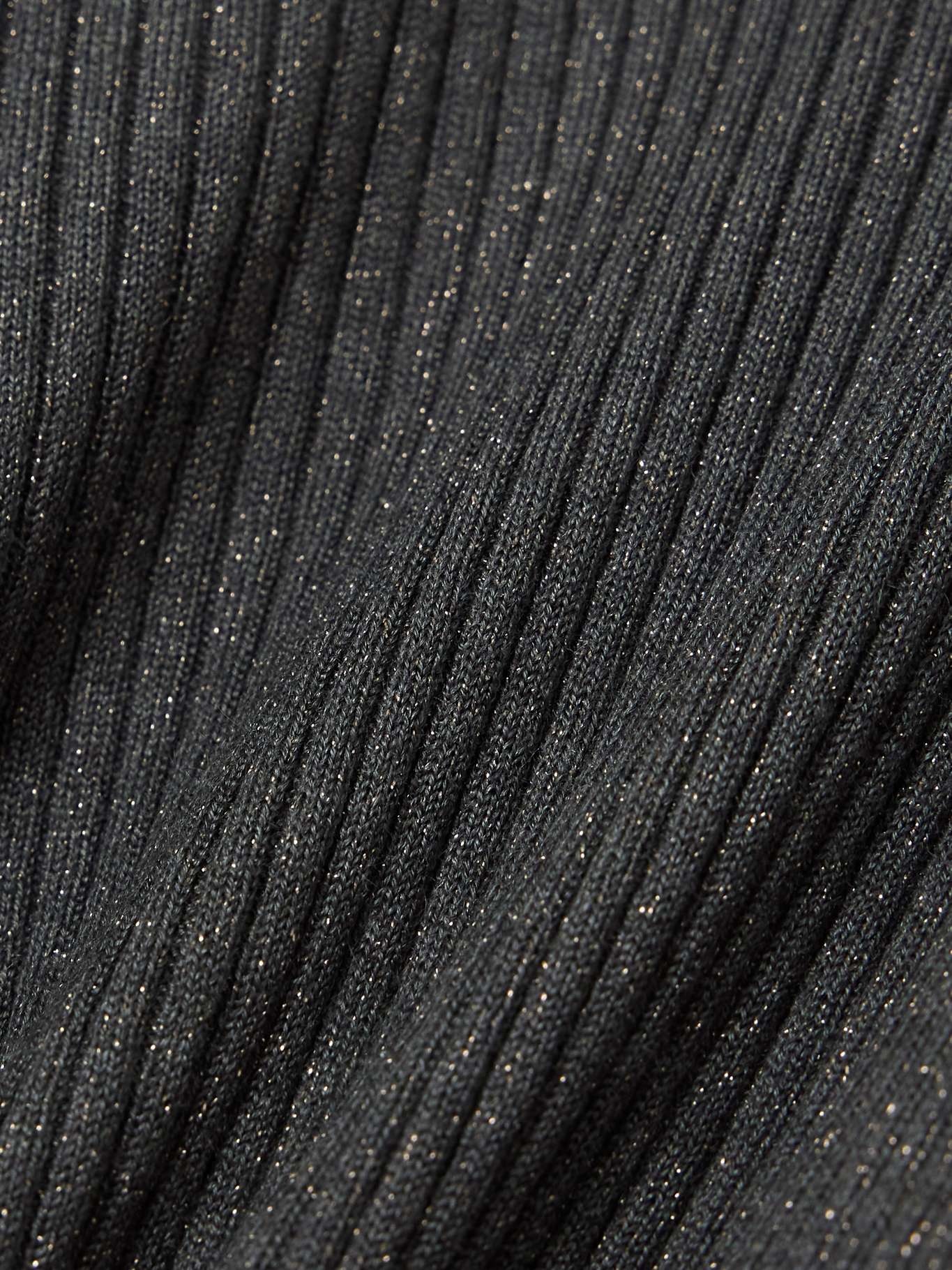 Ribbed metallic cashmere-blend turtleneck sweater - 4