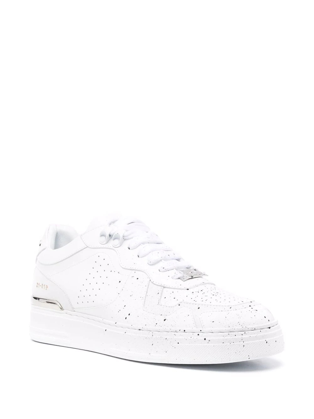 paint splatter-detail lace-up sneakers - 2