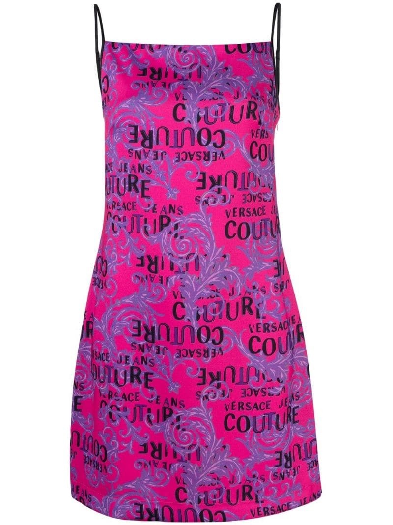 logo print sleeveless minidress - 1