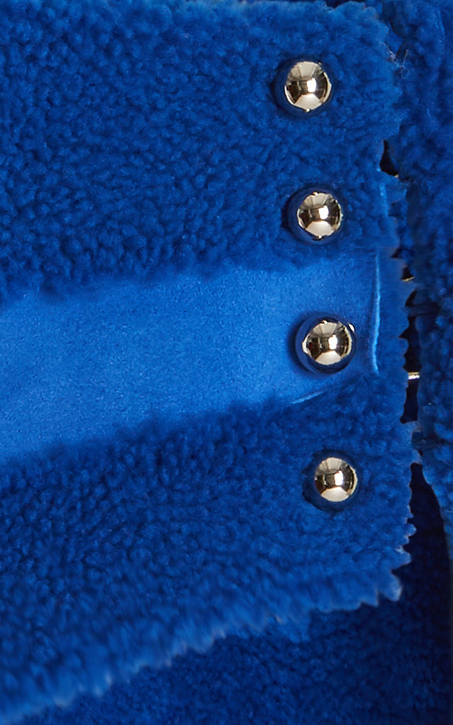 Curly Shearling Mini Skirt blue - 4