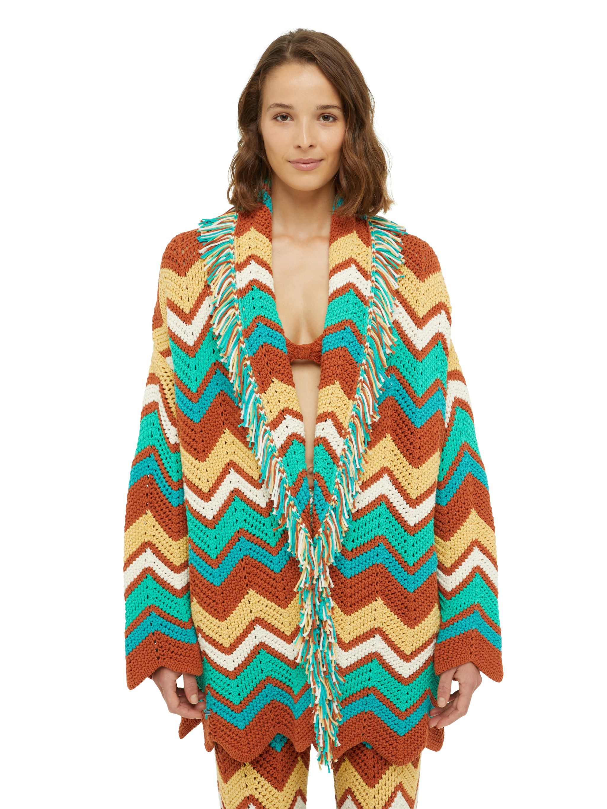 Kaleidoscopic Chevrn Cardigan - 9