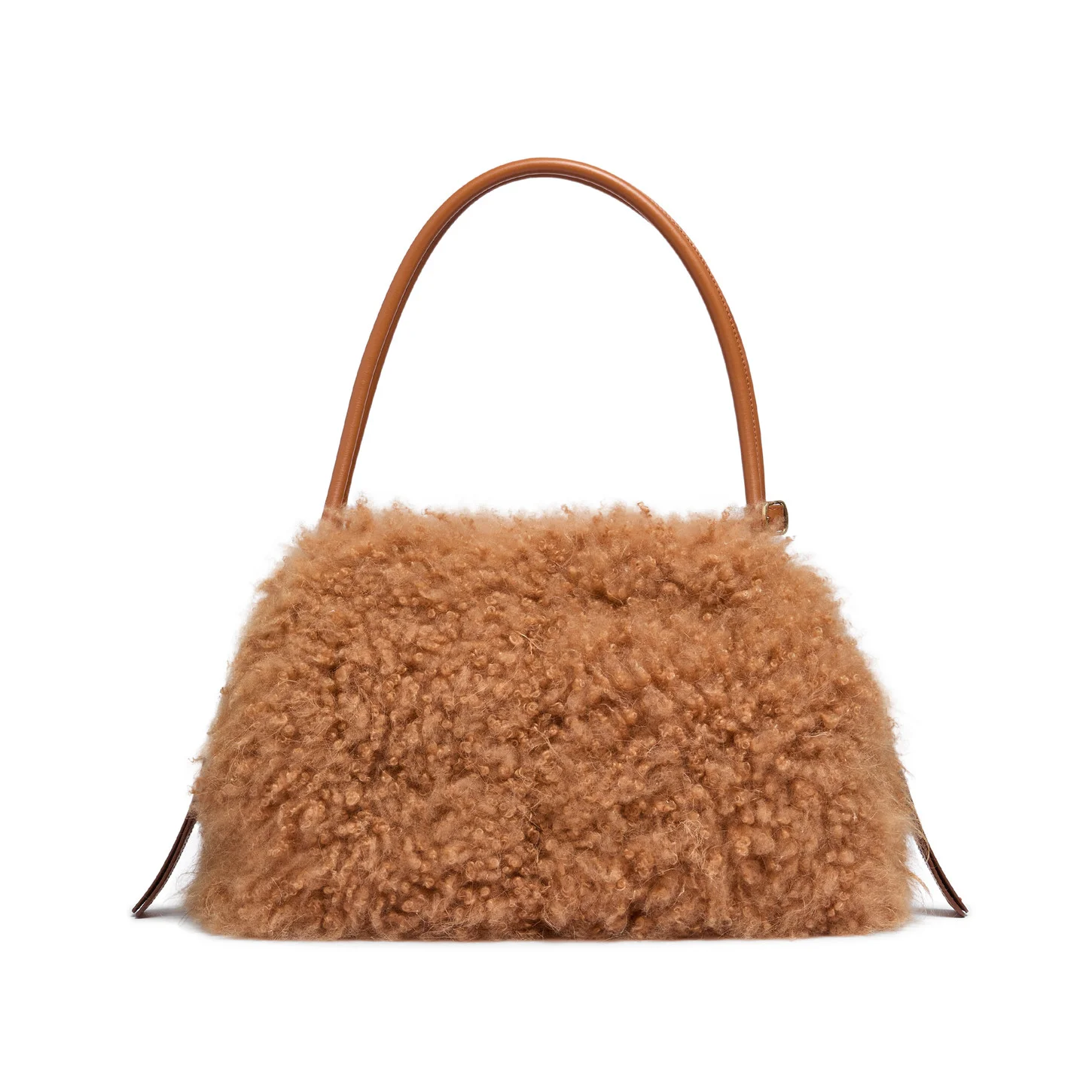 Light brown fur shoulder bag - 1