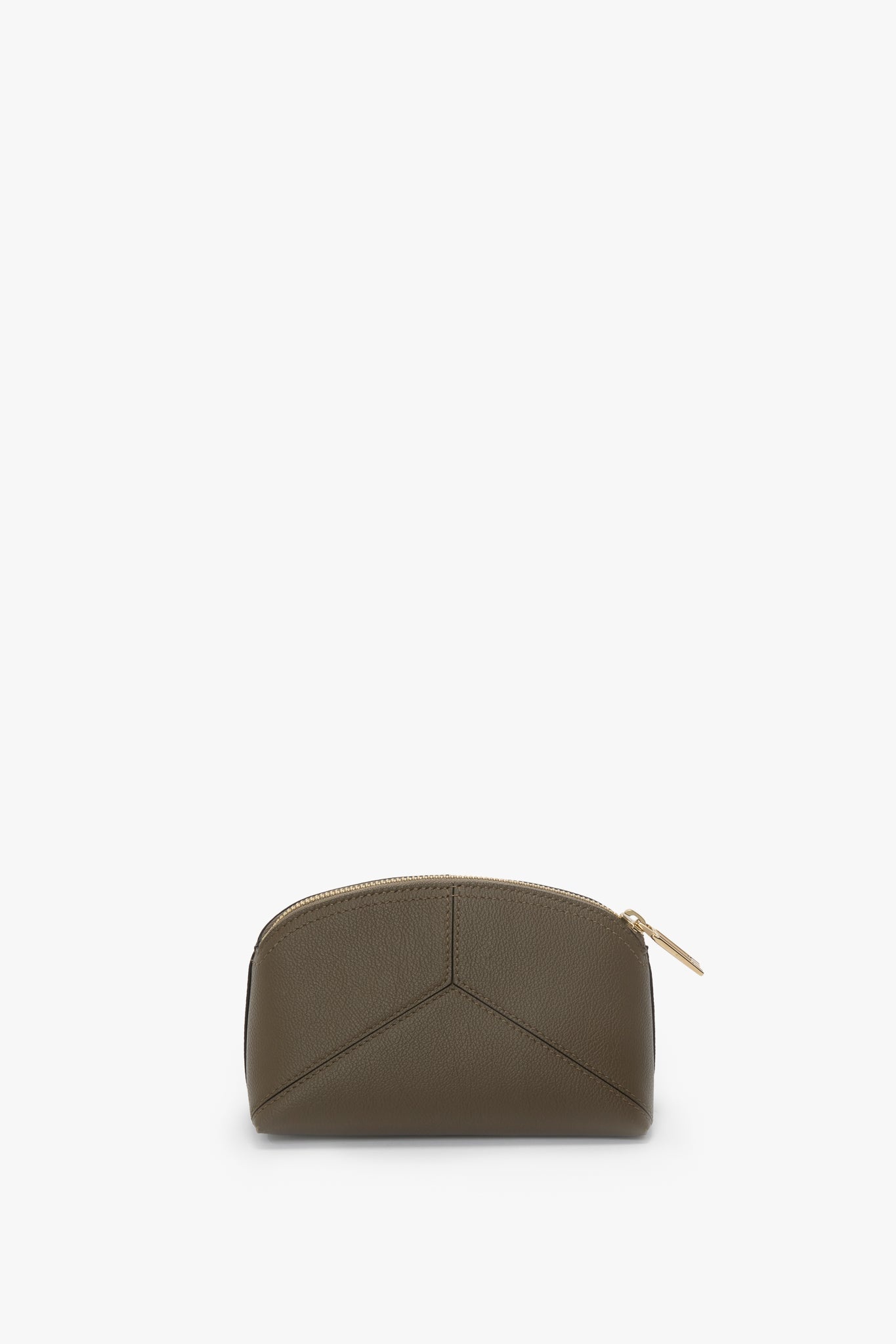 Victoria Mini Travel Pouch In Khaki Soft Grained Leather - 5