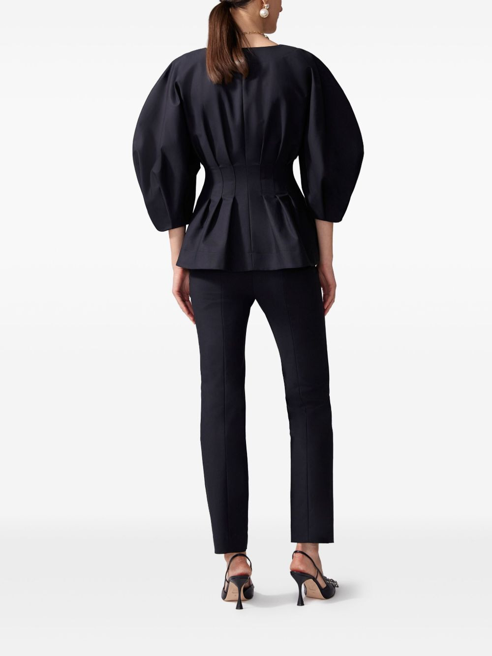 puff-sleeve pleated jacket - 3