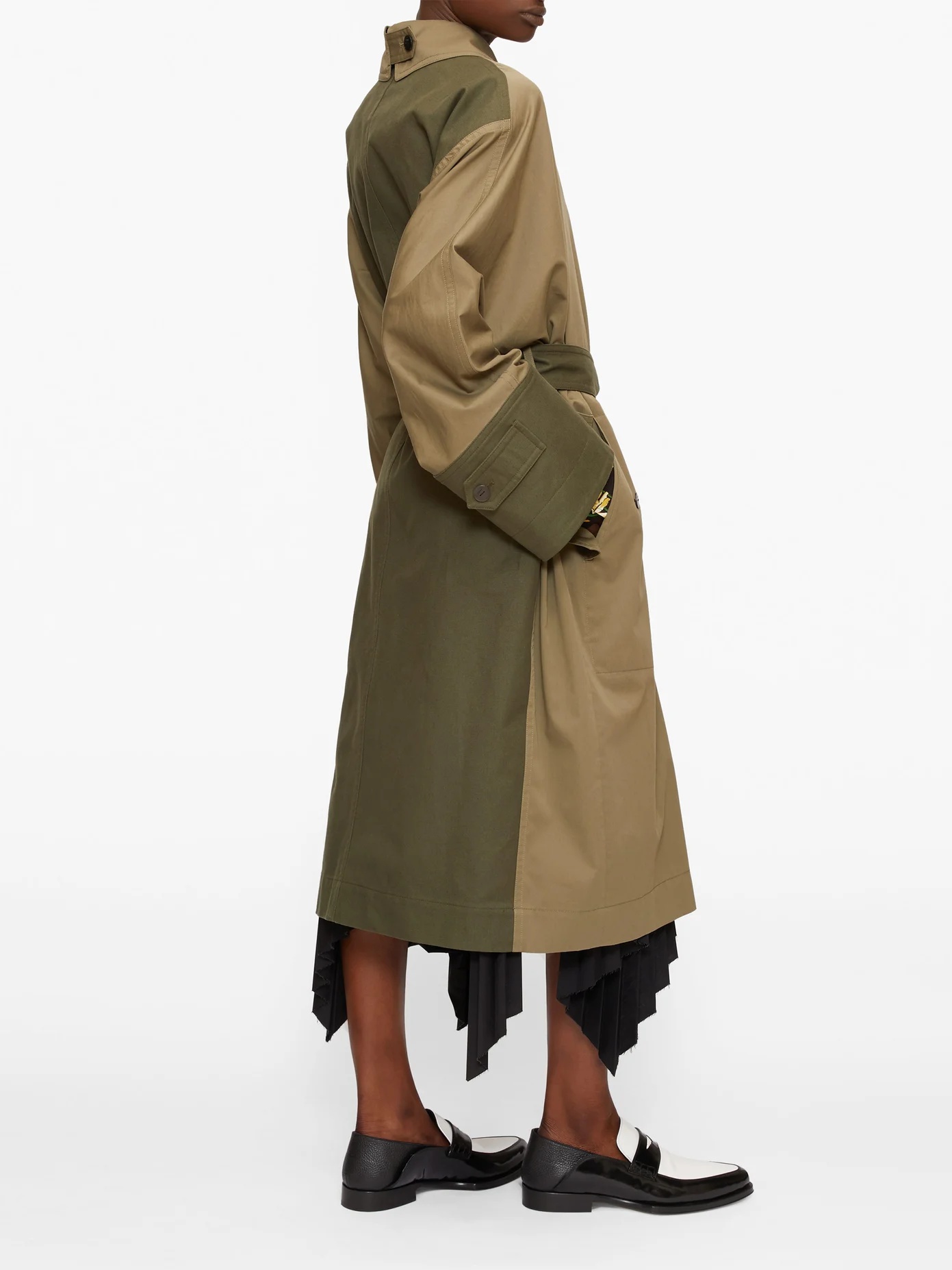 Panelled cotton trench coat - 6