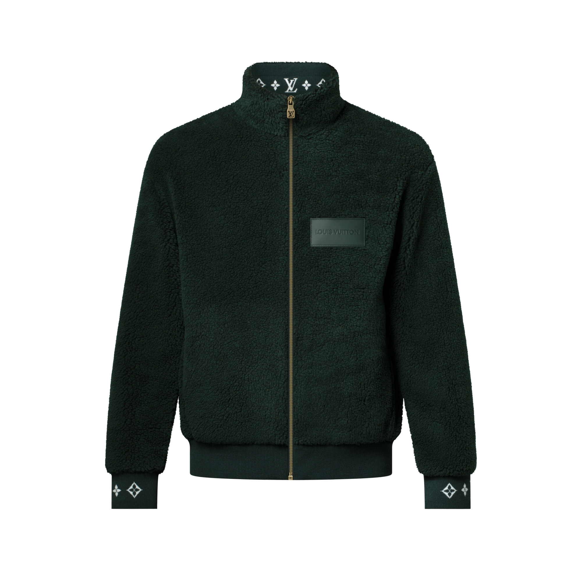 Leather Patch Fleece Blouson - 1