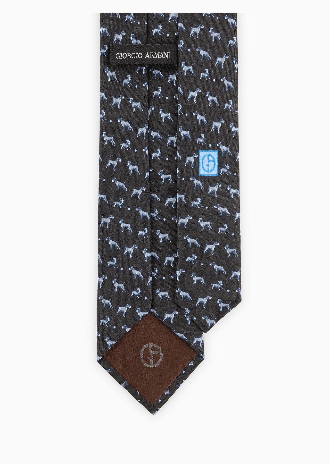 ASV silk tie with puppy print - 2