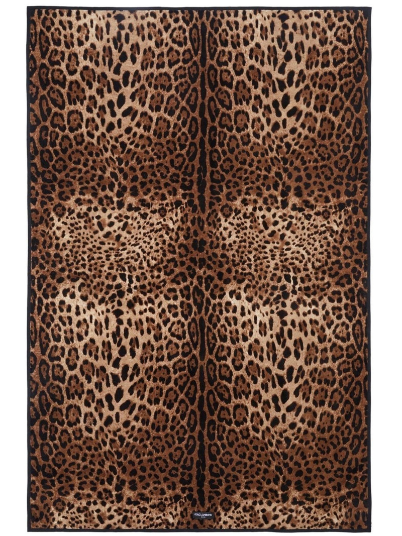 Dolce & Gabbana leopard-print cotton towel outlook