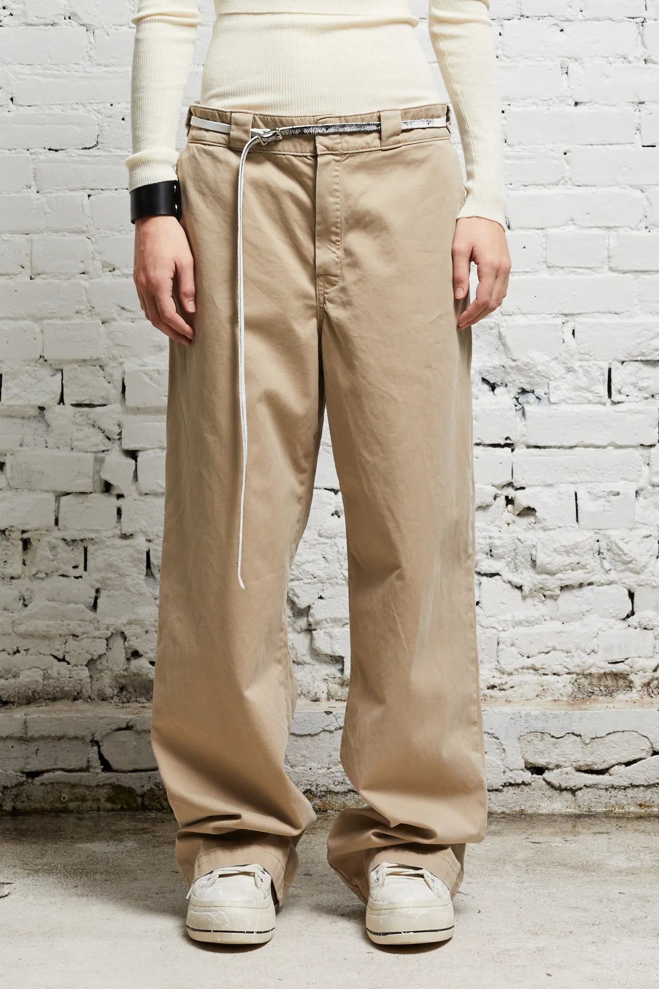 R13 Distressed merino wool wide-leg pants