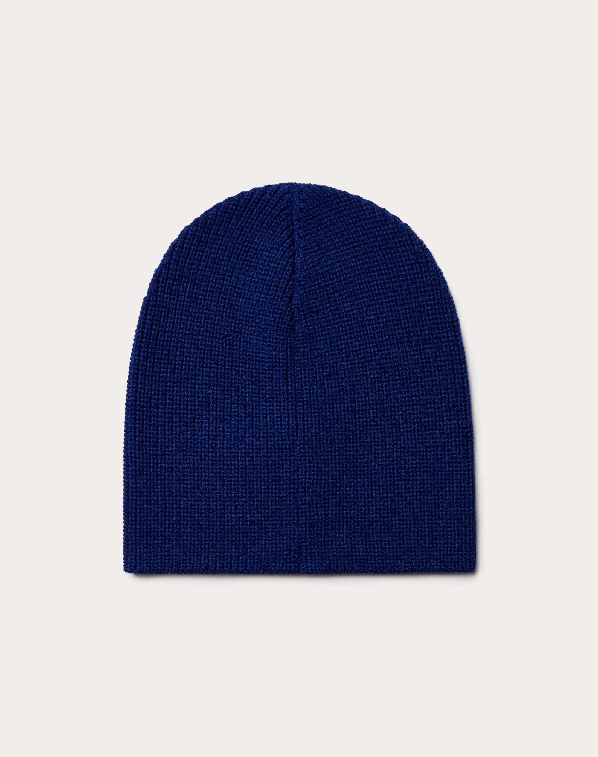 WOOL BEANIE WITH EMBROIDERED V-3D PATCH - 3
