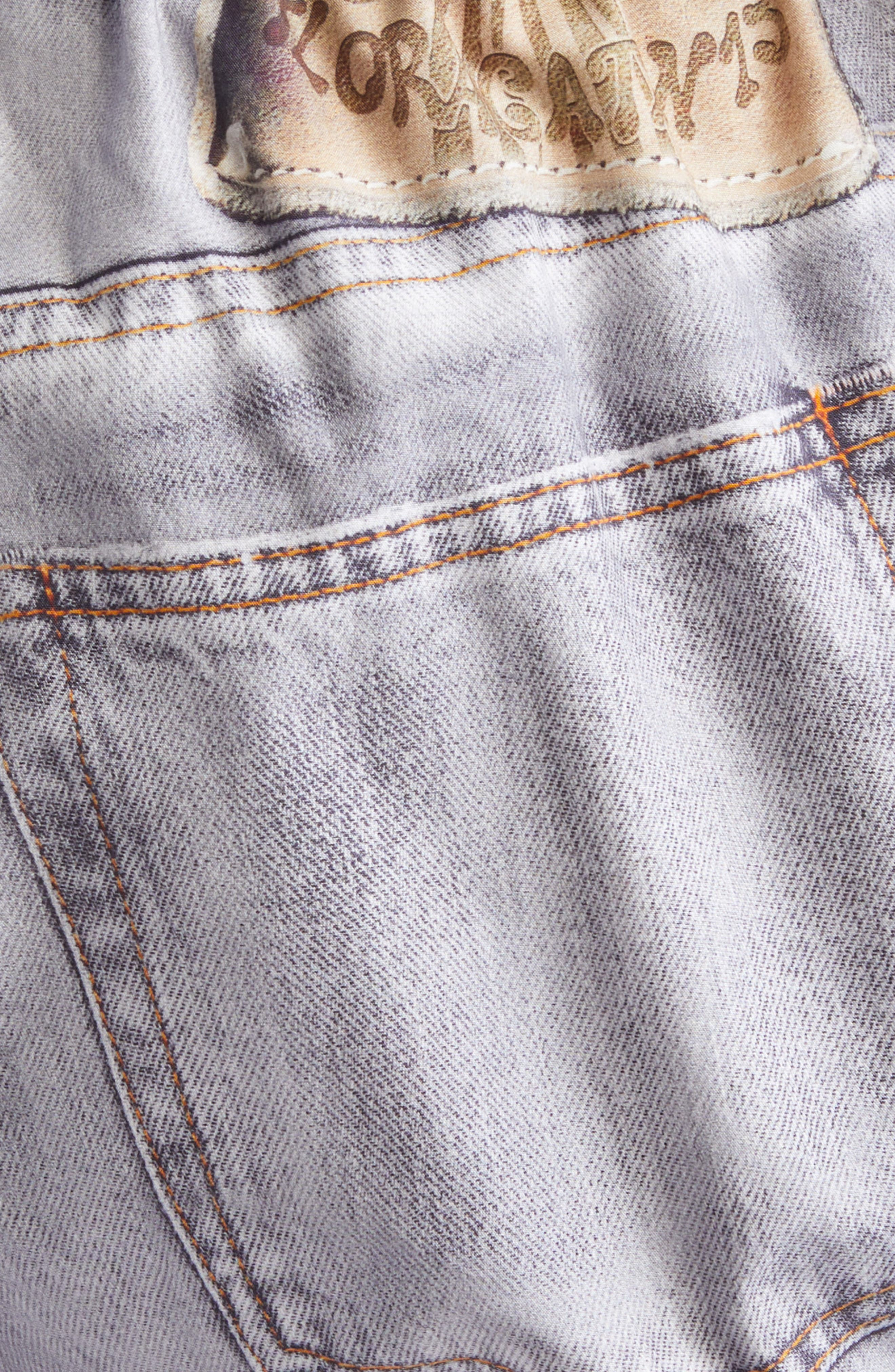 Acne Studios Pebby Denim Trompe l'Oeil Bubble Hem Cotton Shorts in Grey at Nordstrom - 7