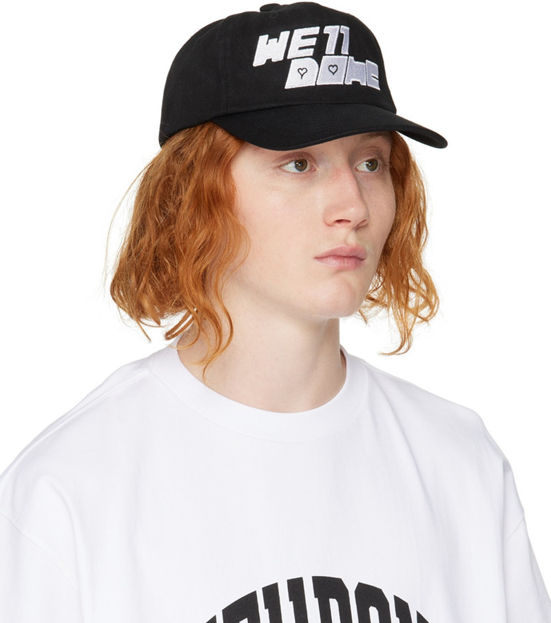 We11done Black Square Logo Washed Cap outlook