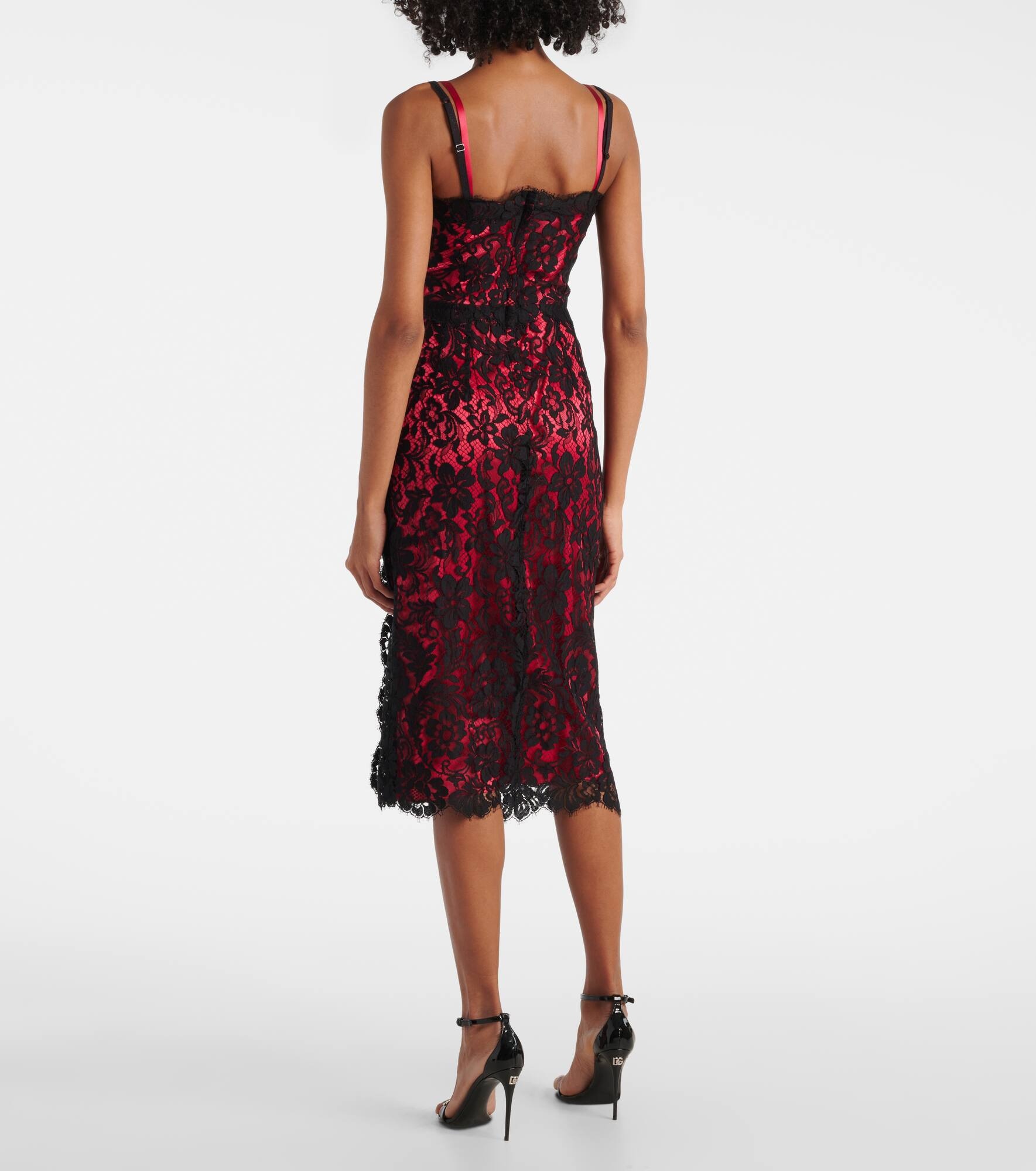 Floral cotton-blend lace slip dress - 3