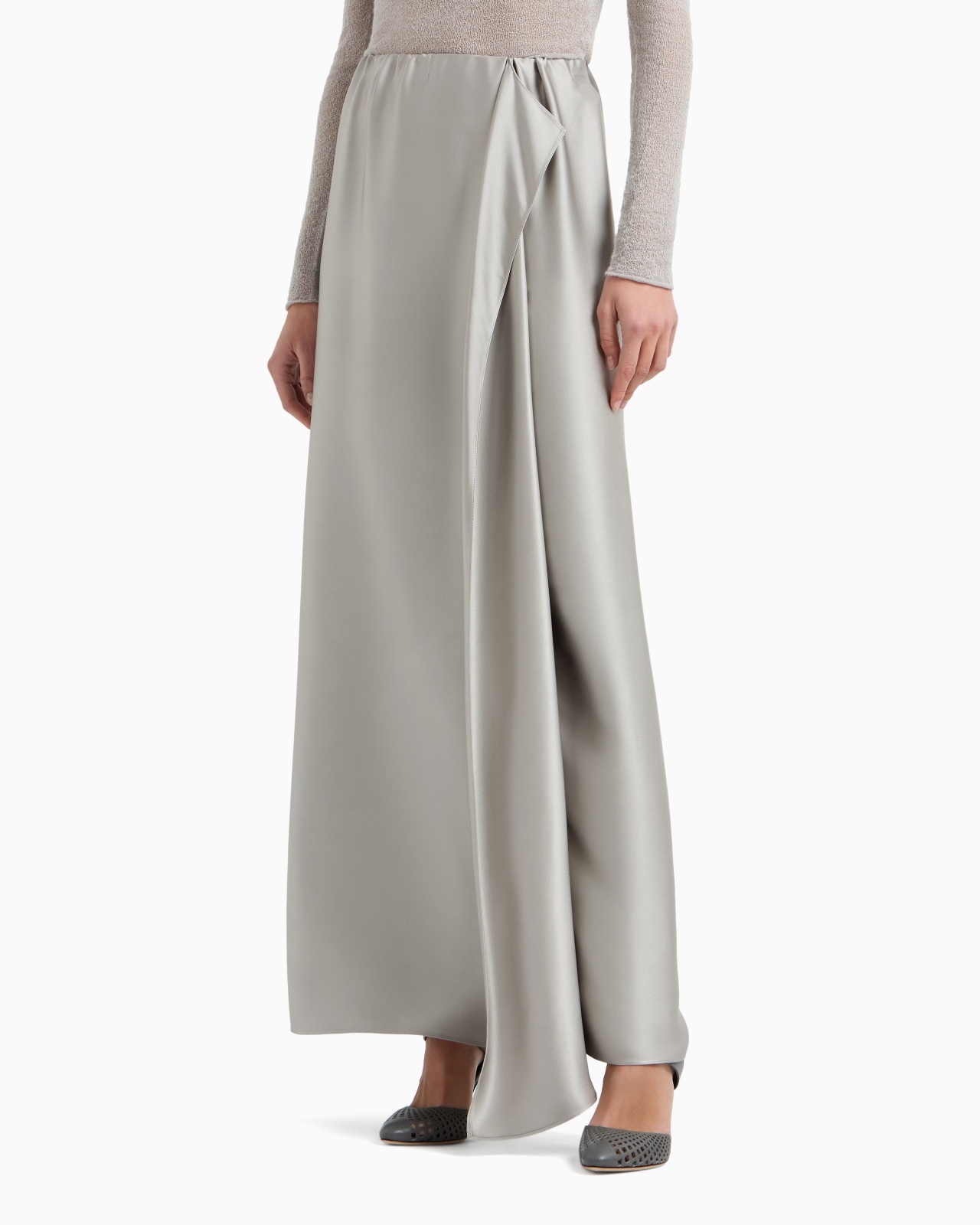LONG SKIRT IN DOUBLE SILK SATIN - 4