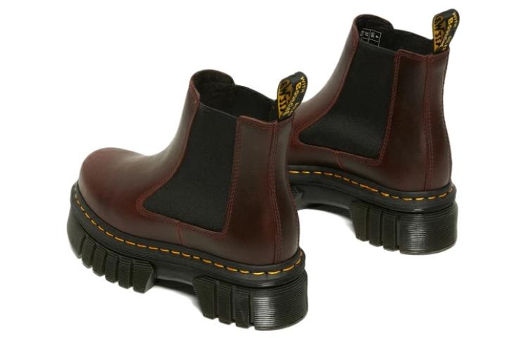 (WMNS) Dr. Martens Audrick Brando Leather Platform Chelsea Boots 'Brown' 27820211 - 4