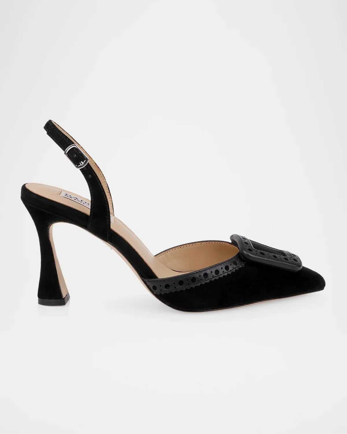 85mm Yanira Suede Buckle Slingback Pumps - 1