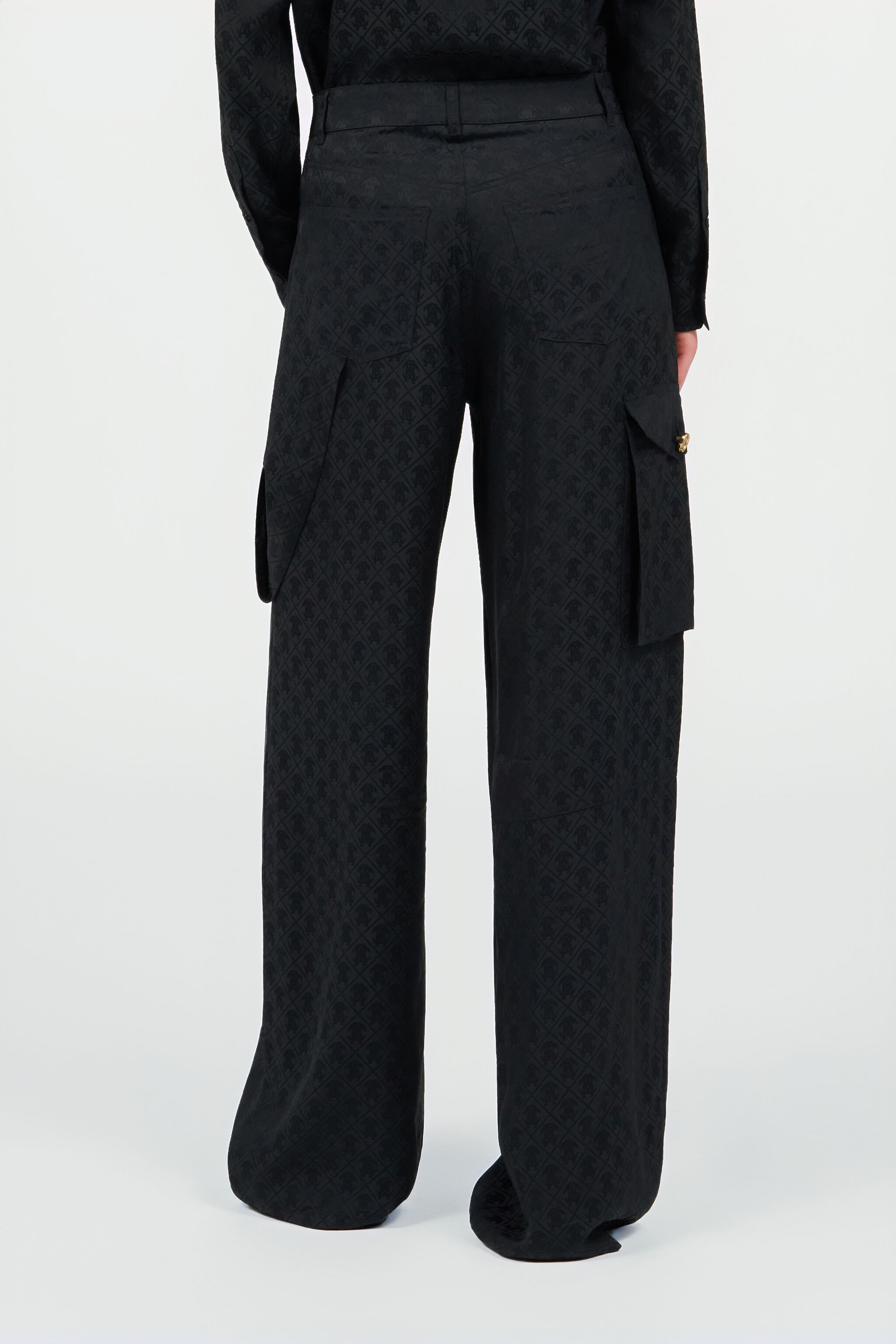 Silk Cargo Trousers with Monogram RC - 4