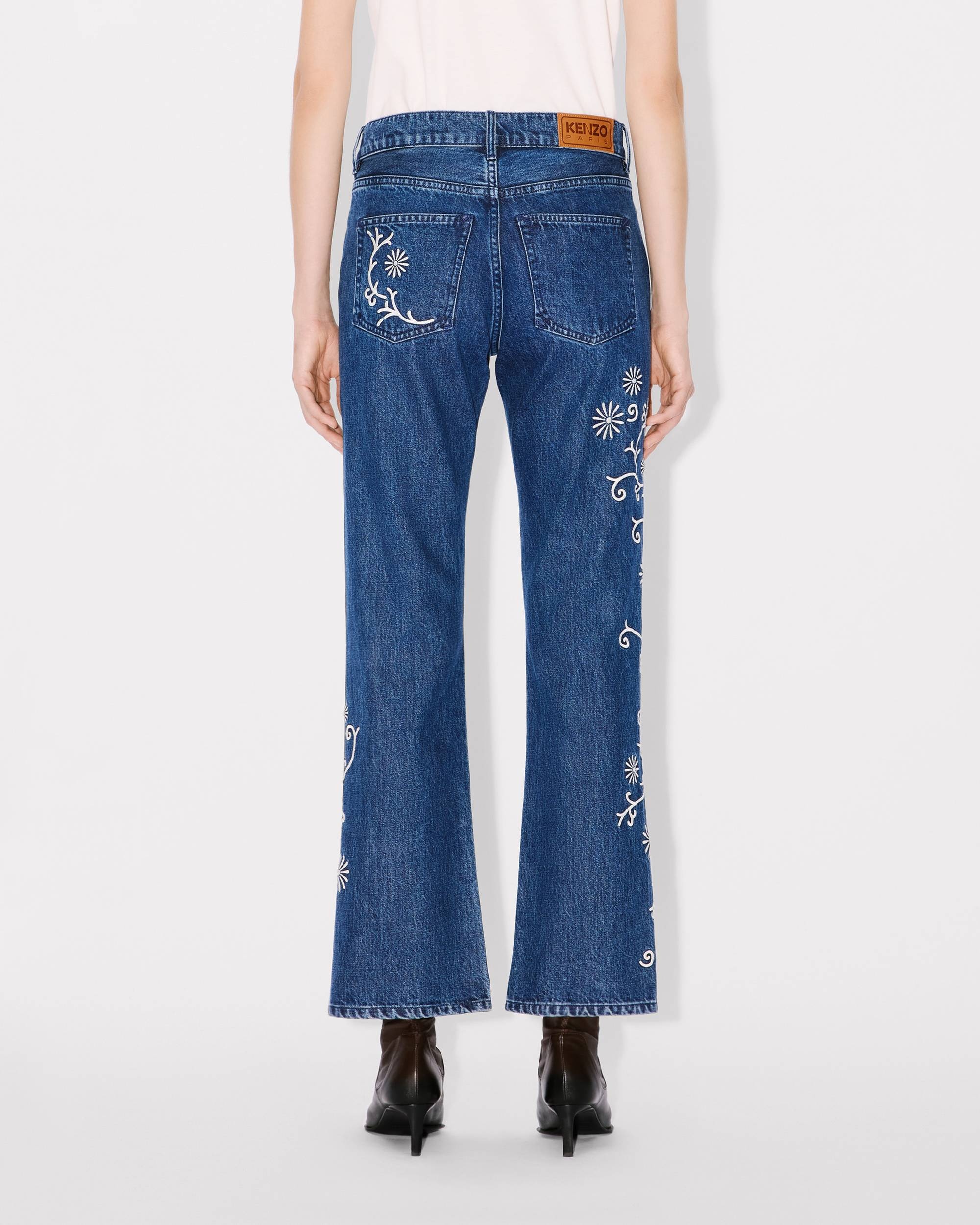 'KENZO Marguerite' BARA cropped embroidered jeans in japanese denim - 4