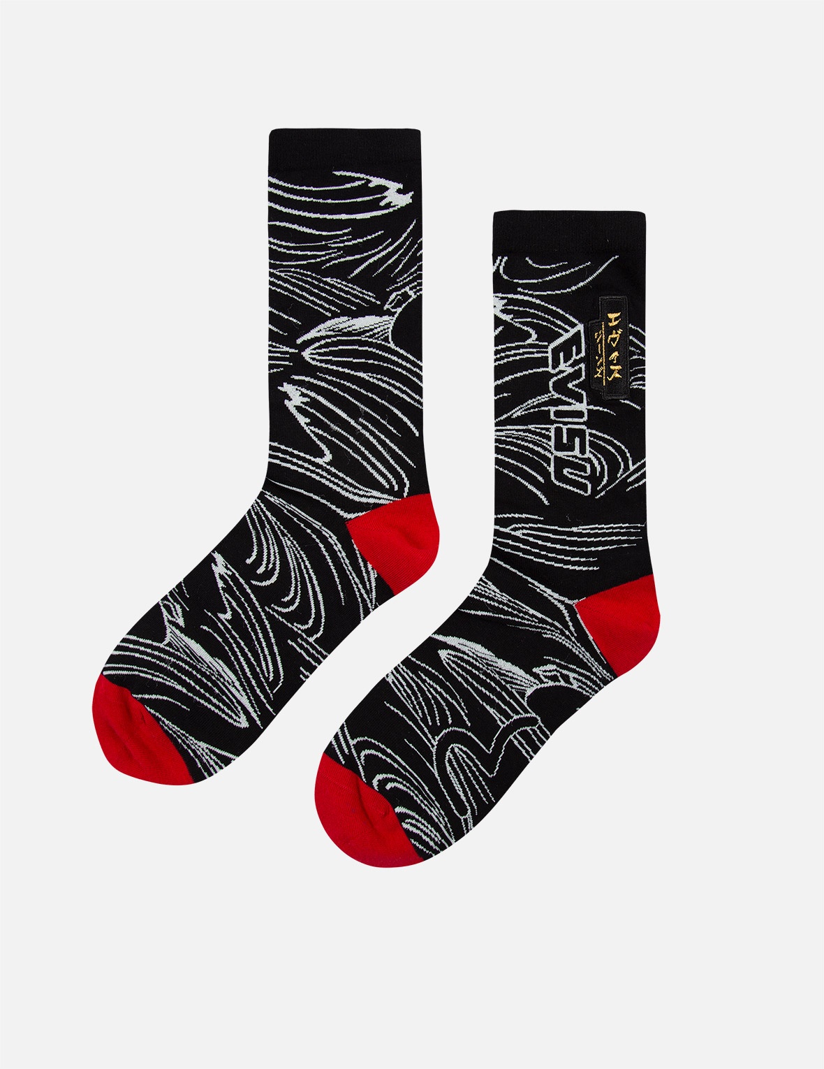 WAVE-PATTERN JACQUARD LONG SOCKS - 3