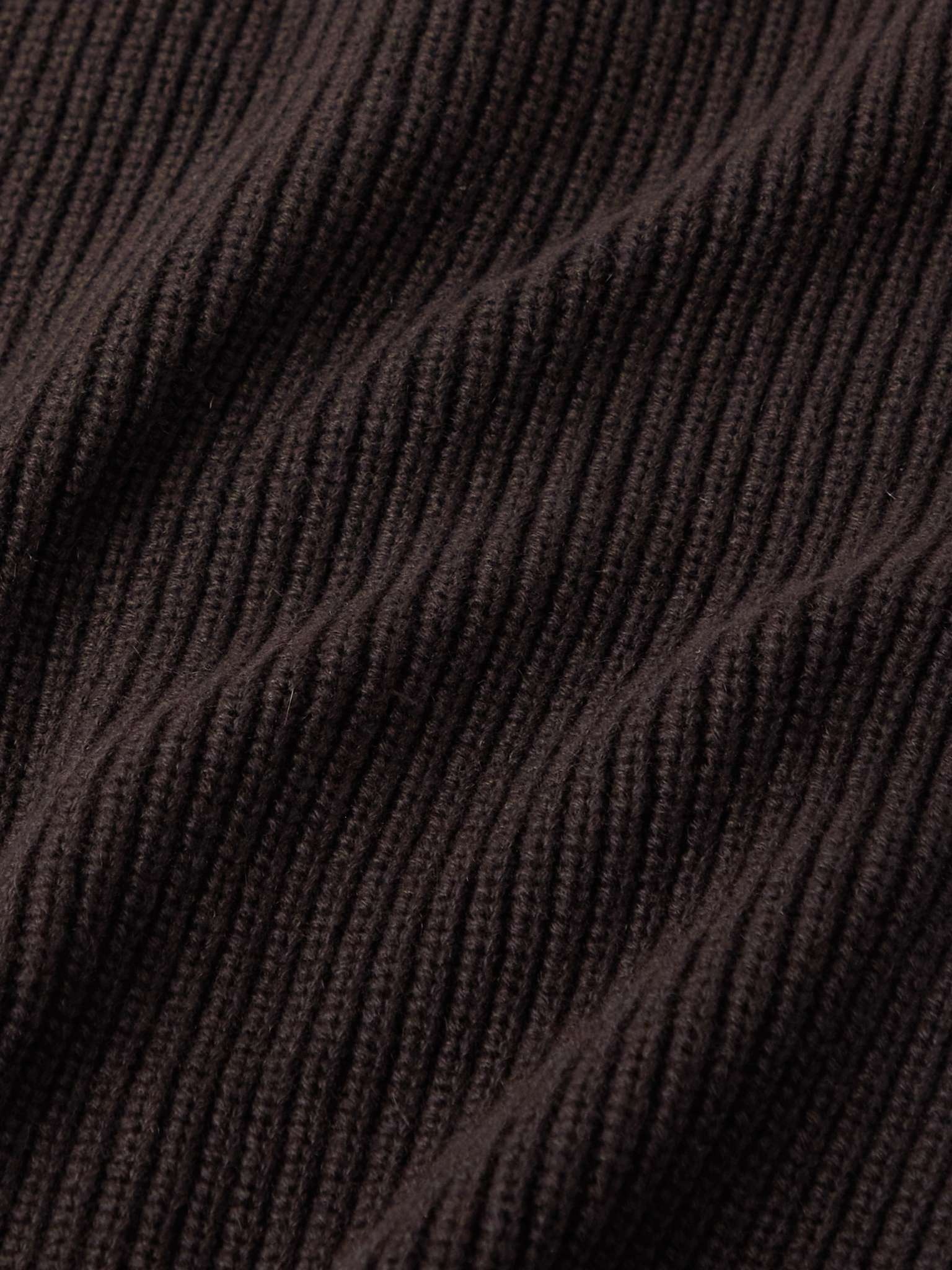 Shawl-Collar Ribbed Cashmere Cardigan - 3